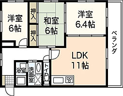 コリーヌヴェール 3LDKの間取図画像