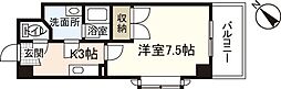 ブライトン弐番館 1Kの間取図画像