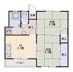 田中ビル 2DKの間取図画像