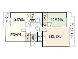 高須シティハウス 3LDKの間取図画像