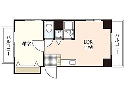 福地産業加古町ビル 1LDKの間取図画像