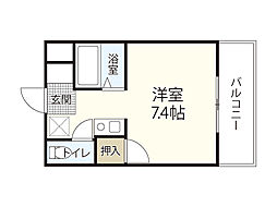 ウインディア海老園 ワンルームの間取図画像
