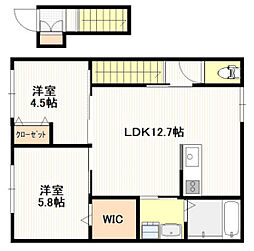 (仮称)北栄新築アパートB棟 2LDKの間取図画像