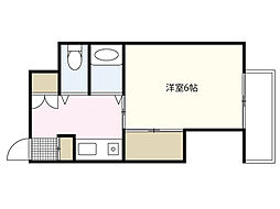 第1片山ビル 1Kの間取図画像
