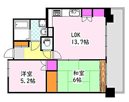 藤和昭和町コープ 2LDKの間取図画像