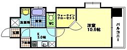 ロアール横川新町 1Kの間取図画像