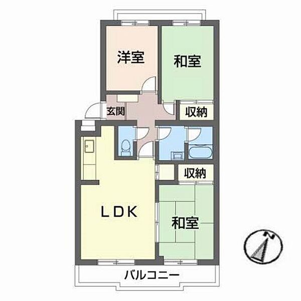 古江第二グランドハイツ ｜広島県広島市西区古江新町(賃貸マンション3LDK・4階・70.68㎡)の写真 その2