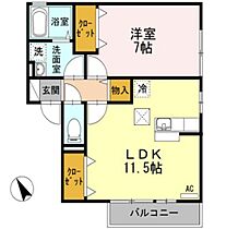 モナリエＫ 202 ｜ 山口県岩国市御庄3丁目（賃貸アパート1LDK・2階・45.45㎡） その2