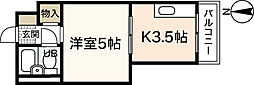 松尾ビル 1Kの間取図画像