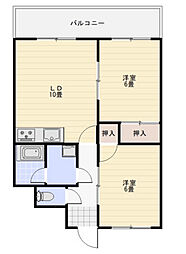 たきもとビル 2LDKの間取図画像