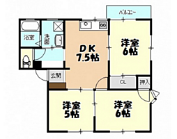 グランドール中山E 3DKの間取図画像