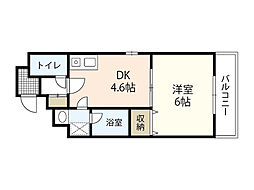 ダイアパレス東白島 1DKの間取図画像