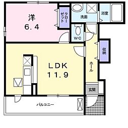 レジデンスK 1LDKの間取図画像