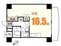 アストラムシンカワ ワンルームの間取図画像