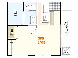 リノベハウス長束 ワンルームの間取図画像