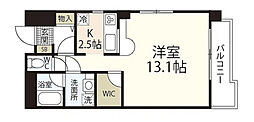 ヴェル袋町公園 ワンルームの間取図画像