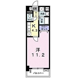 プリマヴェーラ大原 1Kの間取図画像