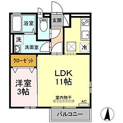 ルミナス南栄 1LDKの間取図画像