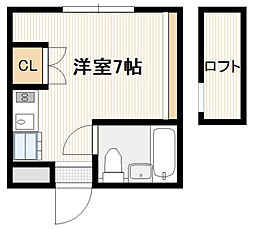 ワンピース ワンルームの間取図画像