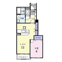 ヴィラ・グリーン 1LDKの間取図画像