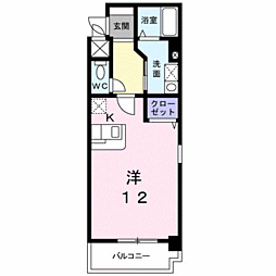 アイワマンション 1Kの間取図画像