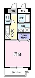 プリムローズ麻里布 1Kの間取図画像