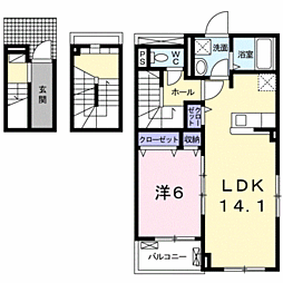 メイプルヒルズ 1LDKの間取図画像