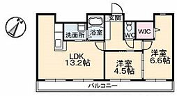 C.C.コート五日市駅前 2LDKの間取図画像