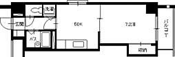 AUBE舟入本町 1DKの間取図画像