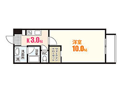 クレセント 1Kの間取図画像