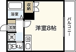ディアハイツナカタ ワンルームの間取図画像