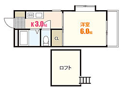 OTハウス2番館 1Kの間取図画像