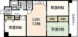 吉見園コーポ 3LDKの間取図画像