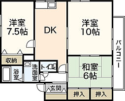 ルーエ井口C 3LDKの間取図画像