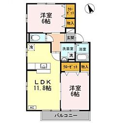 プリマベーラ3 2LDKの間取図画像