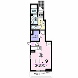 ジェルメM ワンルームの間取図画像