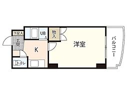 カルティエ城北通り 1Kの間取図画像
