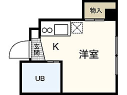 エクセルマンション河原町 ワンルームの間取図画像
