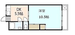 住田ビル 1DKの間取図画像