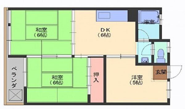 広島県広島市佐伯区五日市中央5丁目(賃貸マンション3DK・3階・47.00㎡)の写真 その2