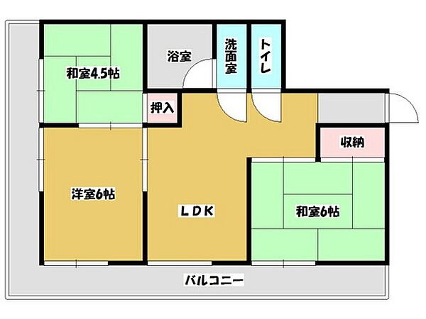 広島県広島市中区中島町(賃貸マンション3DK・4階・50.00㎡)の写真 その2