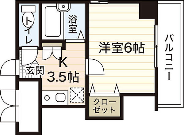 広島県広島市中区大手町5丁目(賃貸マンション1K・2階・22.23㎡)の写真 その2