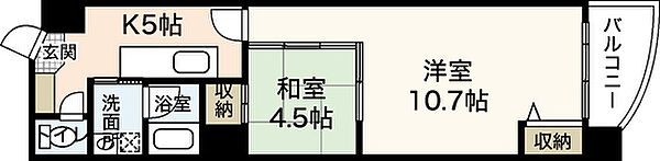 広島県広島市中区堺町1丁目(賃貸マンション2K・10階・43.62㎡)の写真 その2