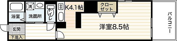 広島県広島市中区上幟町(賃貸マンション1R・4階・34.16㎡)の写真 その2