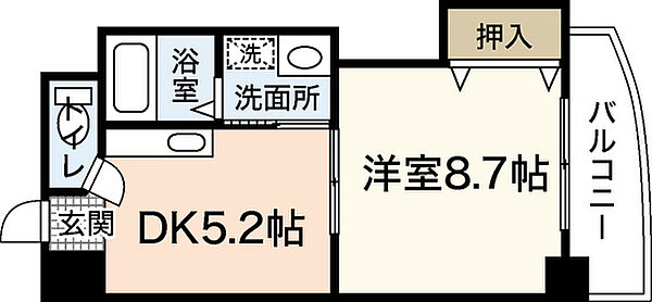 広島県広島市中区吉島町(賃貸マンション1DK・7階・31.50㎡)の写真 その2