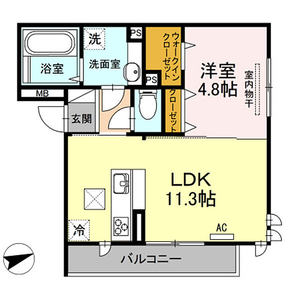 広島県広島市中区白島中町(賃貸アパート1LDK・1階・40.92㎡)の写真 その2