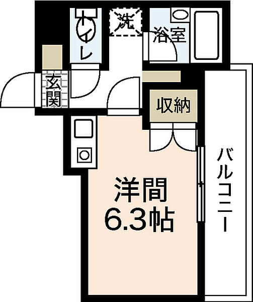 広島県広島市佐伯区旭園(賃貸マンション1R・3階・21.19㎡)の写真 その2