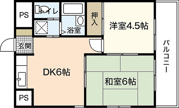 広島県広島市佐伯区海老園1丁目(賃貸マンション2DK・4階・37.80㎡)の写真 その2