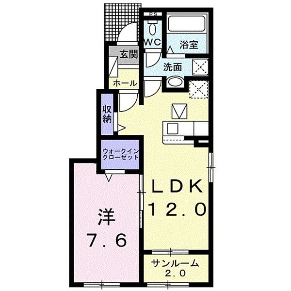 Ｃｌａｉｒ　Ｍｉｎａｍｉ　A 0101｜山口県岩国市南岩国町1丁目(賃貸アパート1LDK・1階・50.14㎡)の写真 その2