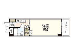 井口クイーンズコート 1Kの間取図画像